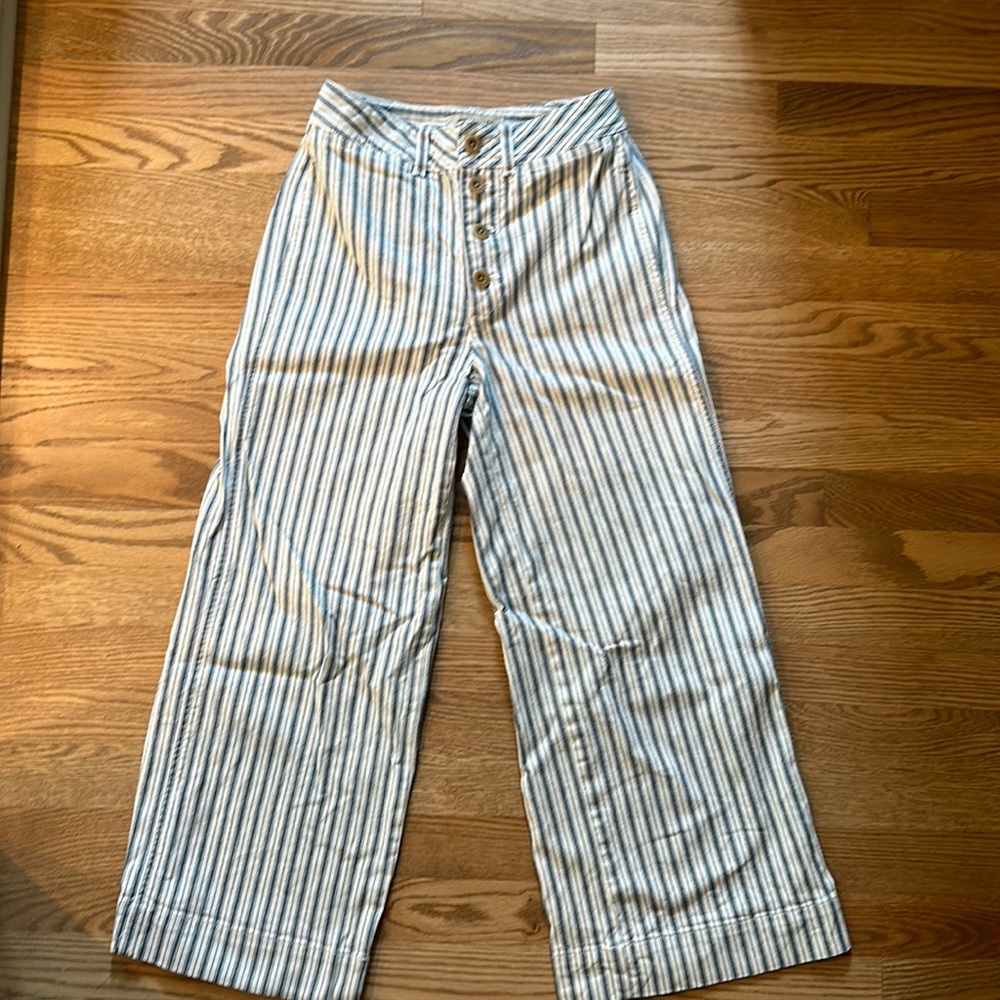 Madewell wide crop striped pants